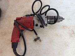 Come-along and Milwaukee hammer drill