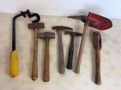 Assortment of mini sledges, hammers and shovels