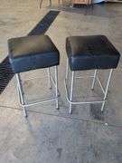 (2) 25" Ikea black stools - dirty
