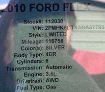 2010 Silver AWD Ford Flex