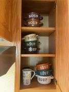 (8) soup bowls and (2) mugs