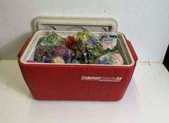 Assortment of Happy Meal Toys w/ Cooler