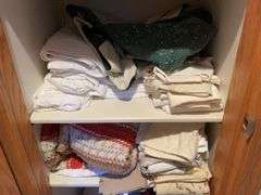 Closet of linens, towels, and more
