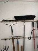 Hand tools including rakes, broom, shovel, shepherds hooks & more