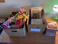 Decorative flowers, American flags, decorative boxes, and more