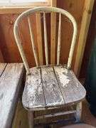 Cart, wooden chair & bench, garden cart & baskets