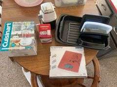 Cuisinart food processor, food scale, grater, trays & food storage container