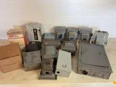 Antique electrical safety switch boxes and other electrical boxes