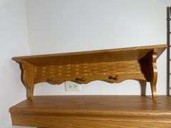 Wooden stand, wooden shelf, wooden paddles & others
