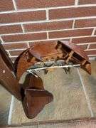 Wooden stand, wooden shelf, wooden paddles & others