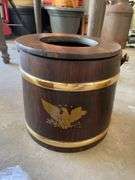 Nut cracker bucket, wooden planter w/ legs & sewing basket