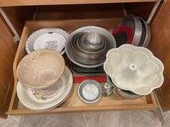 Serving dishes, mixing bowls, cake pans & more
