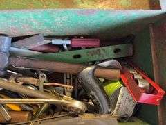 Toolbox with wrenches, hand planer, Hammer, and other tools