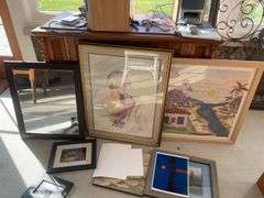 Lot of wall decor including frames mirror, framed landscape photos & landscape pictures