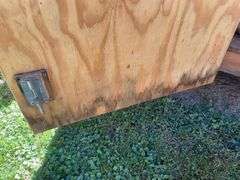 8x12 White and red storage barn - contents not included