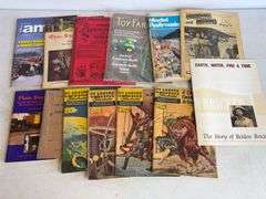 Box of vintage magazines, comic books, and local items - Swiss Festival, Amish Country, Classics Ill