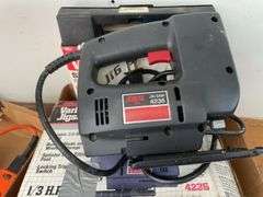 Weller soldering gun kit, skilsaw variable speed jigsaw, horseshoes & railroad spikes