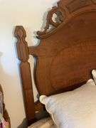 Full bed frame with mattress, box spring and sheets