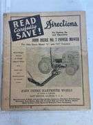 John Deere No. 7 Power Mower manual, 1952 field service bulletin, and other John Deere manual