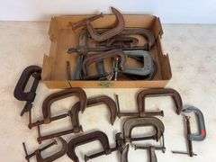 Large lot of metal c-clamps