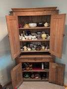 Wooden corner cabinet - contents not included