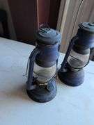 (2) matching blue Dietz lanterns