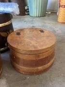 Nut cracker bucket, wooden planter w/ legs & sewing basket