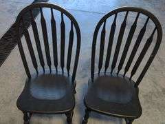 Dining table and (4) black chairs - chipped paint