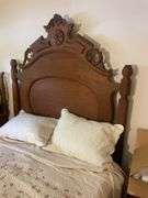 Full bed frame with mattress, box spring and sheets