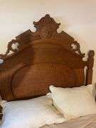 Full bed frame with mattress, box spring and sheets