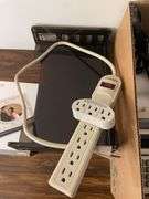 File organizers, power strip, adding machine, and more