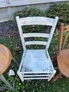 (4) chairs - wicker seat, swivel & others
