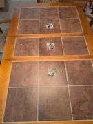 Matching dining table and (6) swivel chairs