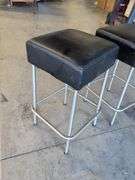 (2) 25" Ikea black stools - dirty