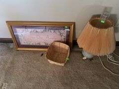 Lamp and Wall hanging and basket