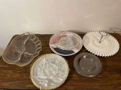 Assortment of glass serving dishes