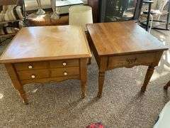 (2) wooden end tables