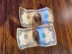 (2) Two Dollar Bills