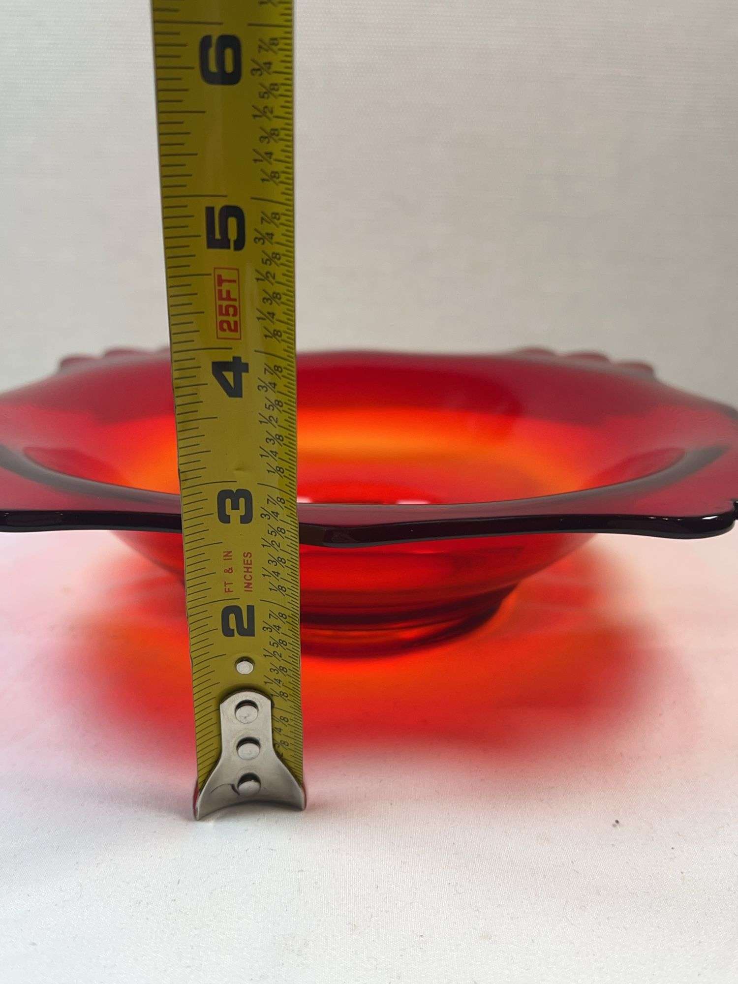 FENTON RED STRETCH GLASS BOWL