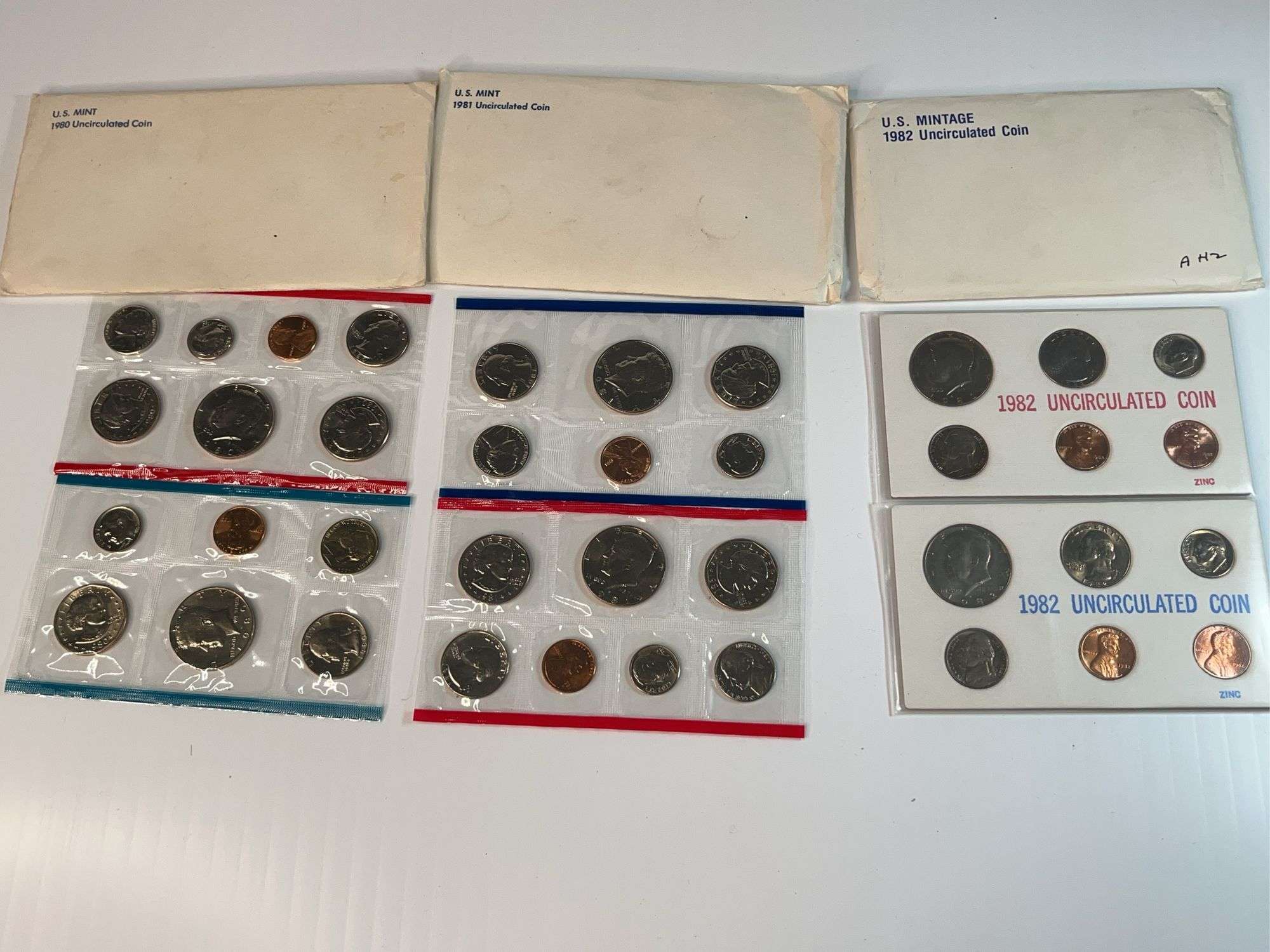1980, 1981, 1982 Uncirculated Mint Sets