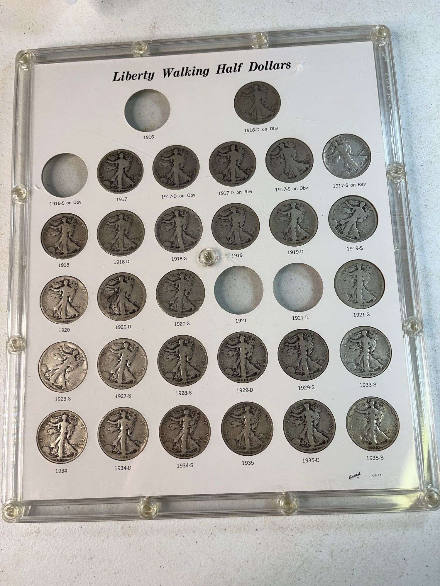 Liberty Walking Halves Set -Missing 1916, 1916-S, 1921, 1921D