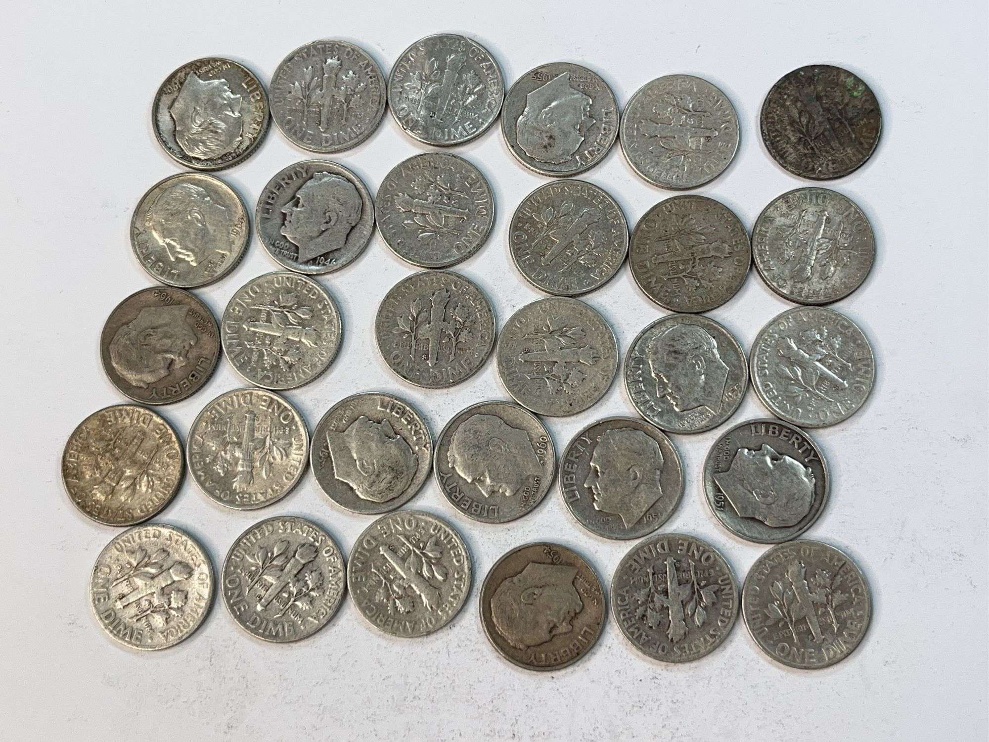 (30) Pre 1965 Roosevelt Dimes