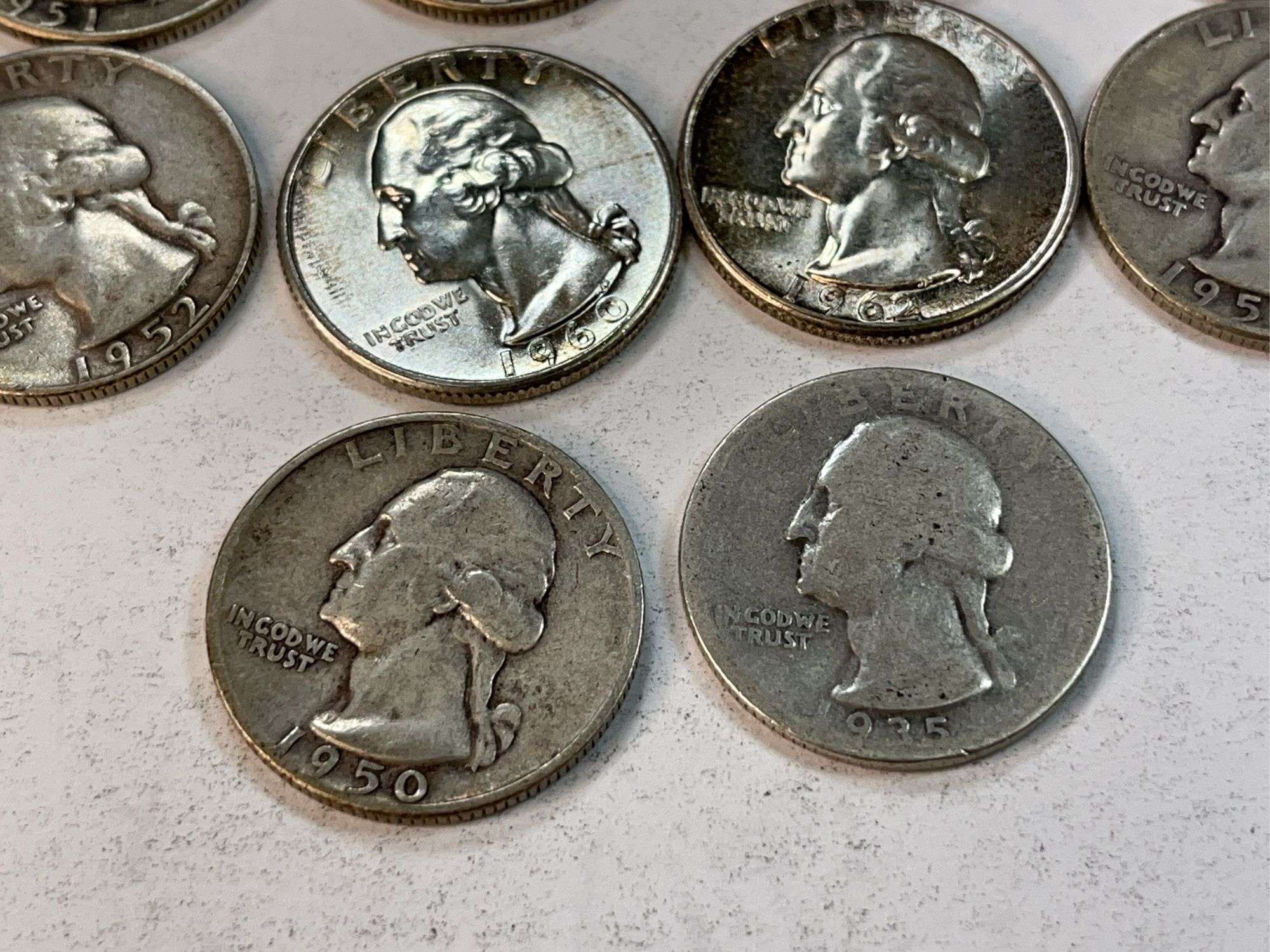 (10) Silver Washington Quarters