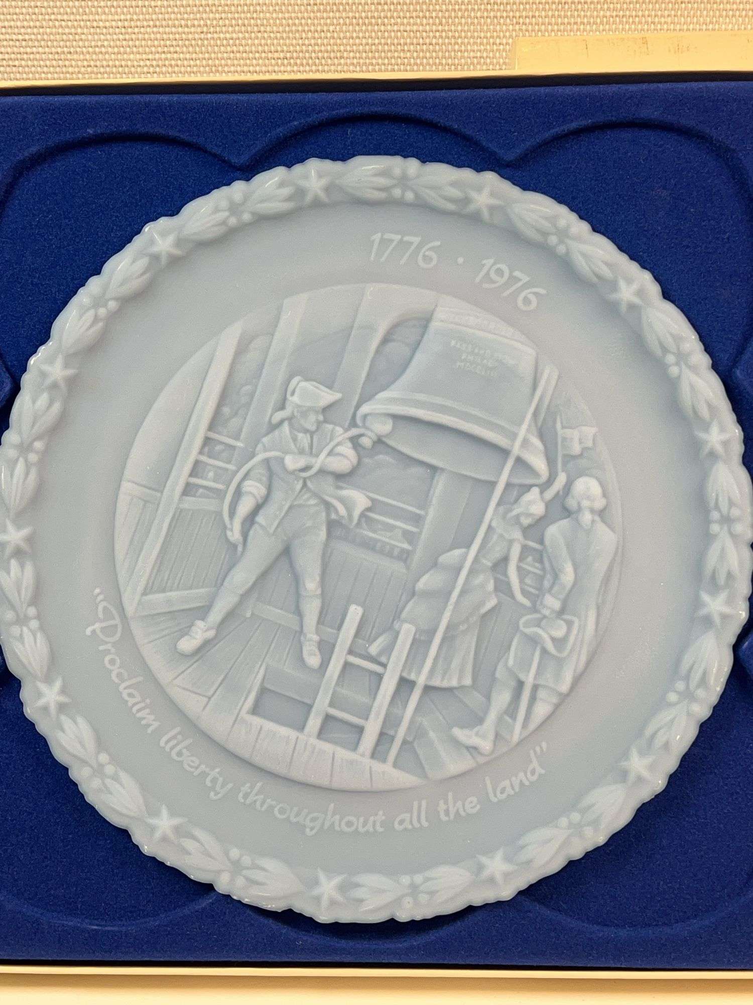 Bicentennial Frosted Blue “Proclaim Liberty” Plate w/ Box & Inserts
