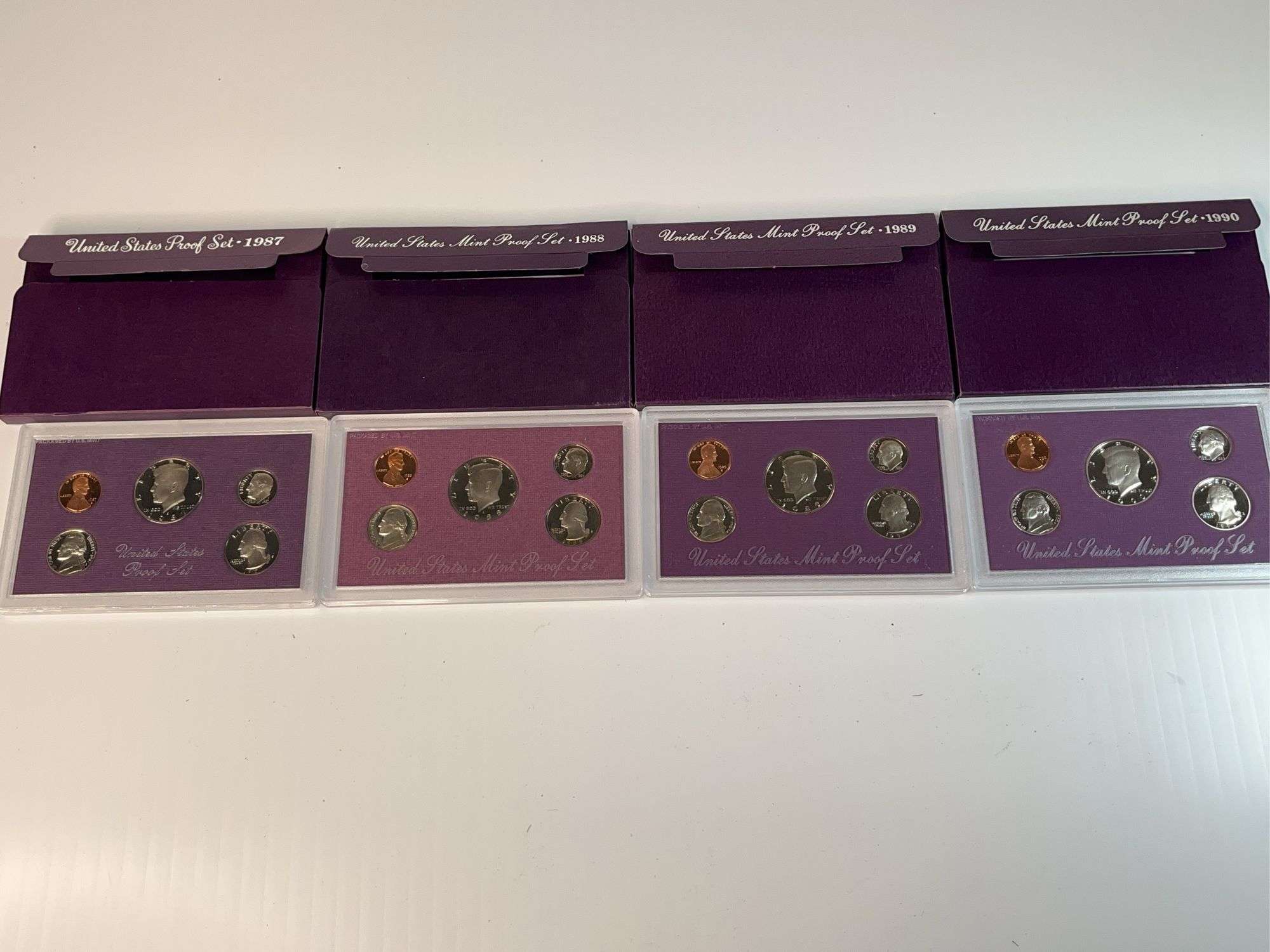 1987, 1988, 1989, 1990 US Proof Sets