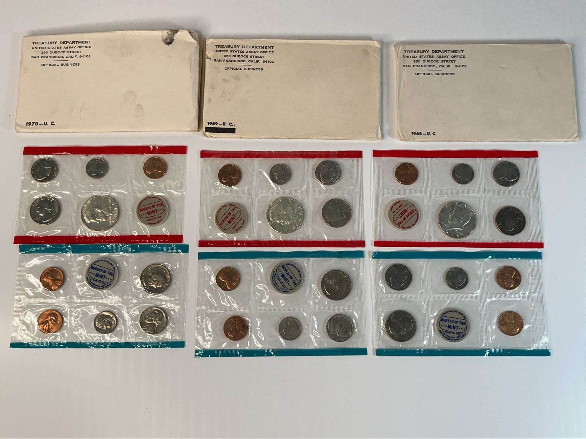 1968, 1969, 1970 Uncirculated Mint Sets