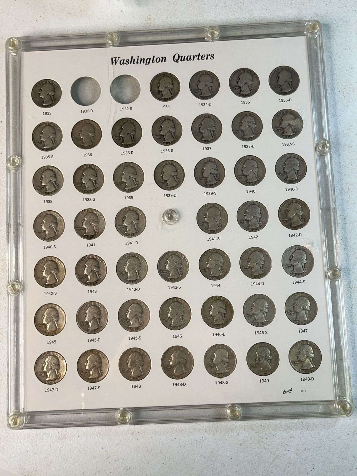 Washington Quarters Set -Missing 32-D, 32-S