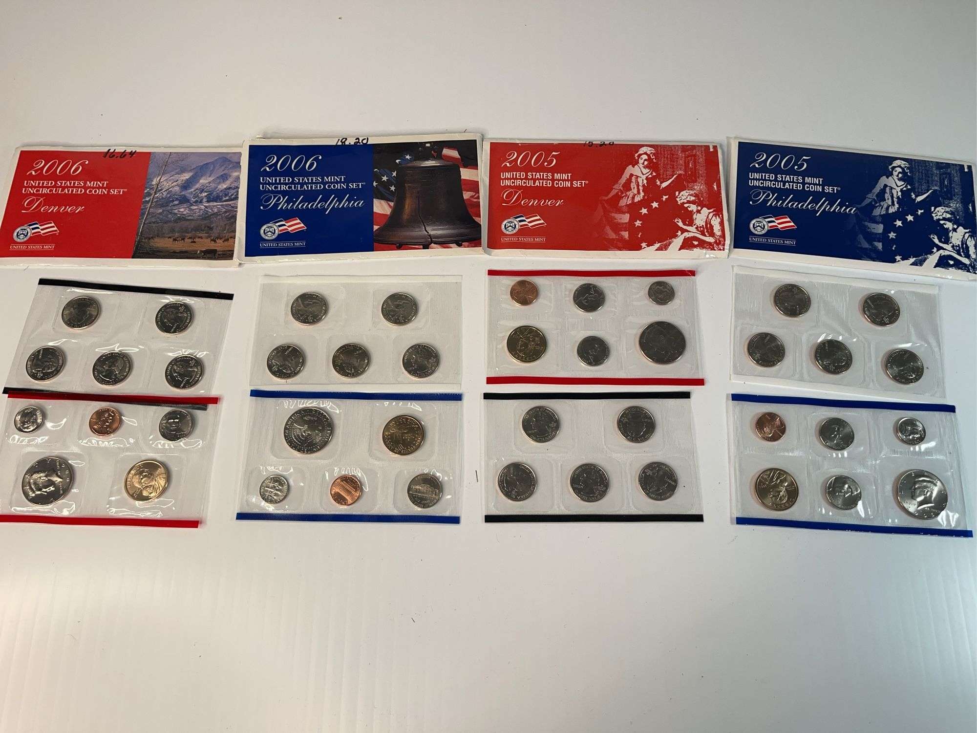 2005, 2006 Denver and 2005, 2006 Philadelphia Mint Uncirculated Sets