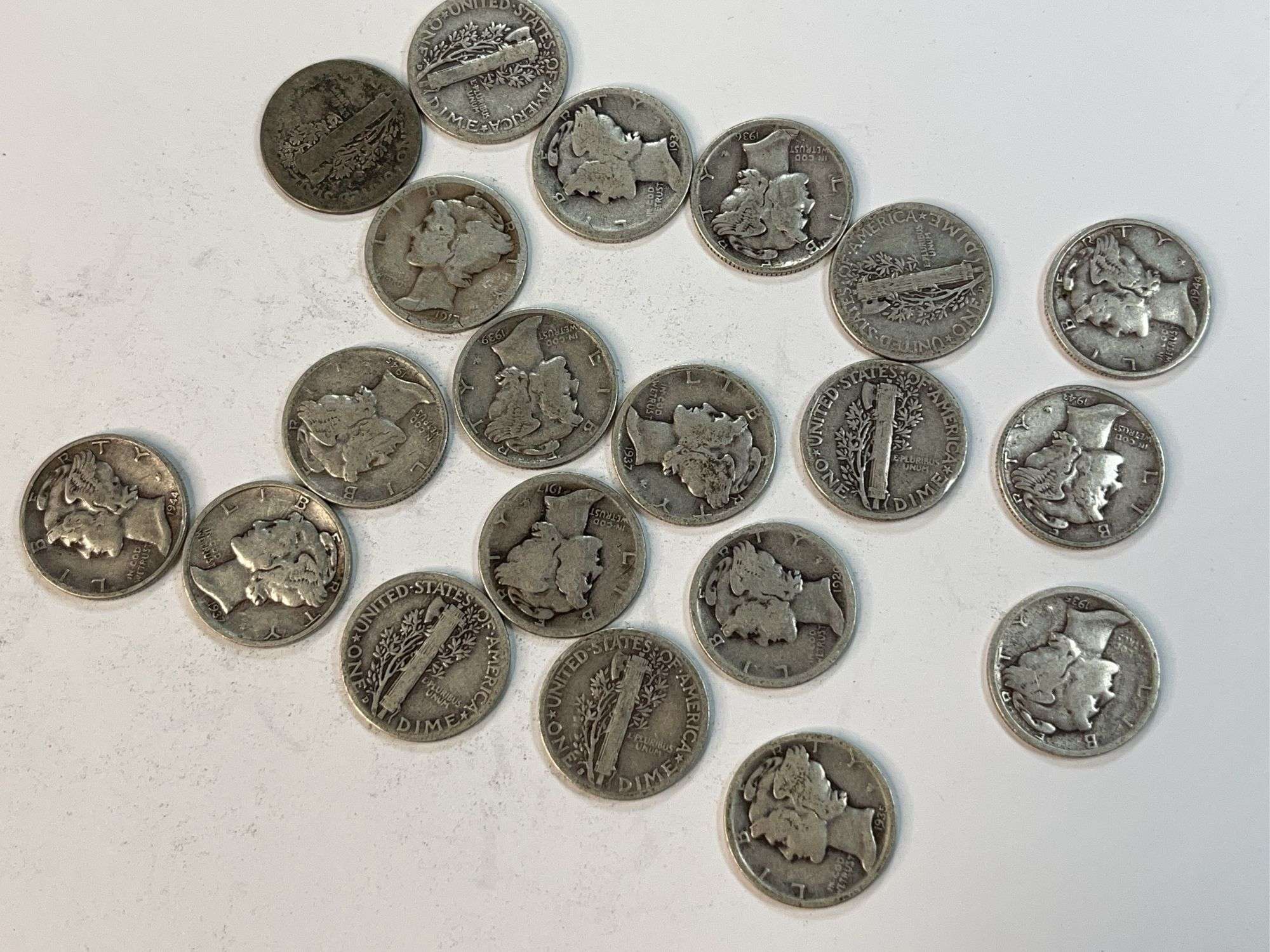 (20) Mercury Dimes