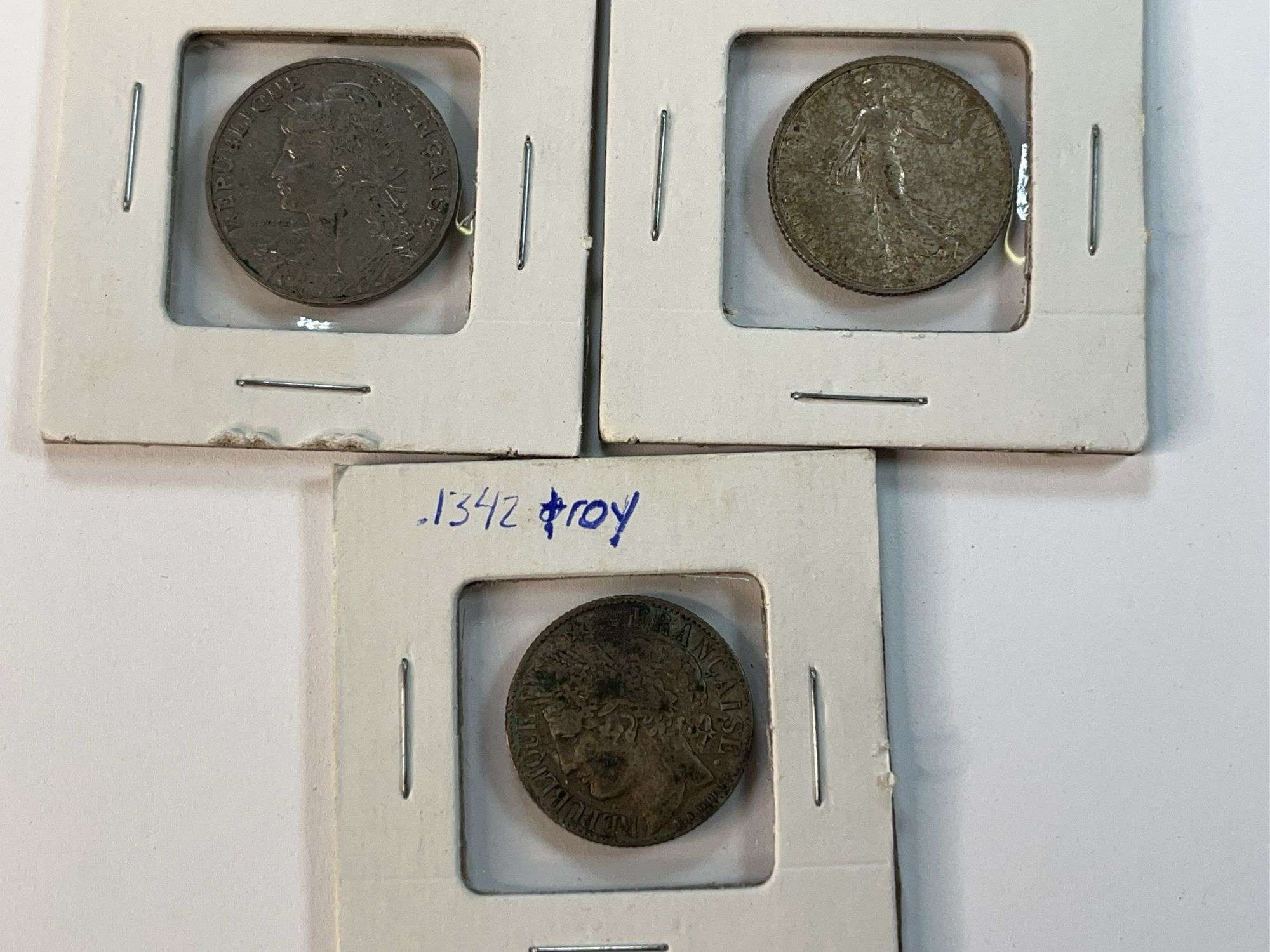 (3) France Silver Coins
